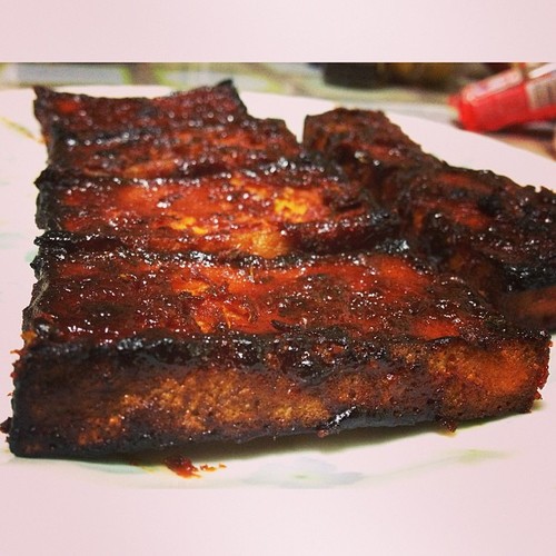 Vegan BBQ Tofu with BBQ Sauce via VeganDanimal