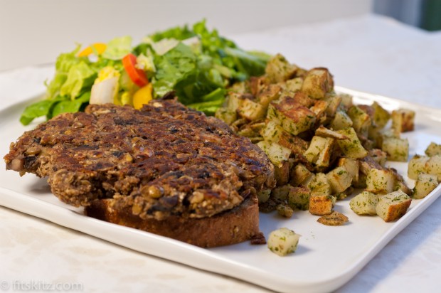 Scott Jurek's Lentil-Mushroom Burgers via fitskitz.com