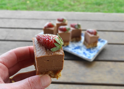Veganise This shared these Choc-banana cheesecake slices